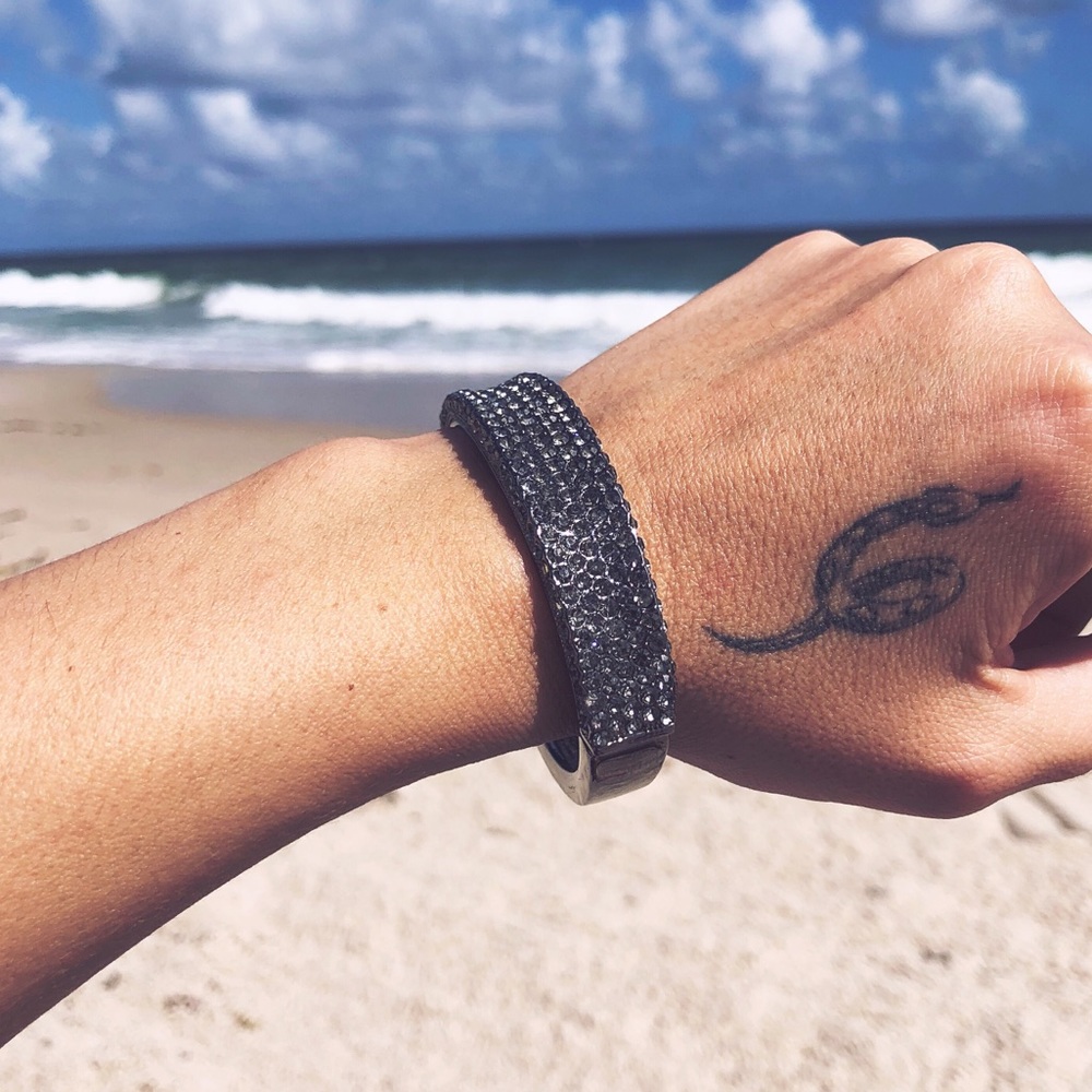 Gunmetal statement bangle bracelet